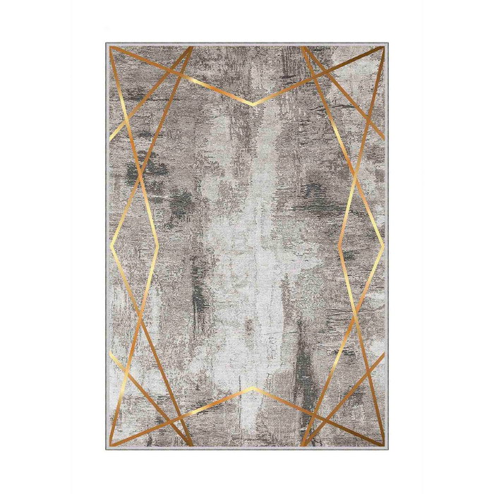 Conceptum Alfombra Hmnt452 Crema, Moca y Oro 100 x 150 cm